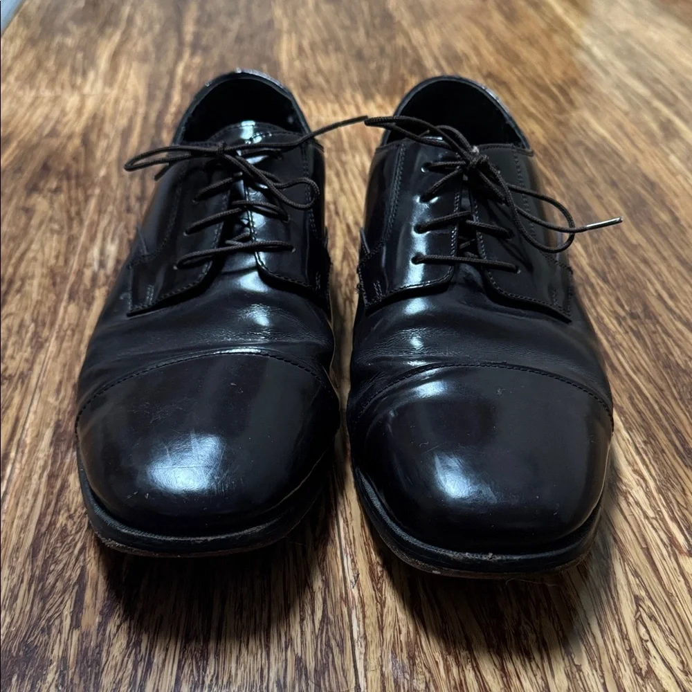 Nunn Bush dark brown patent leather lace up oxford style dress shoes size 11